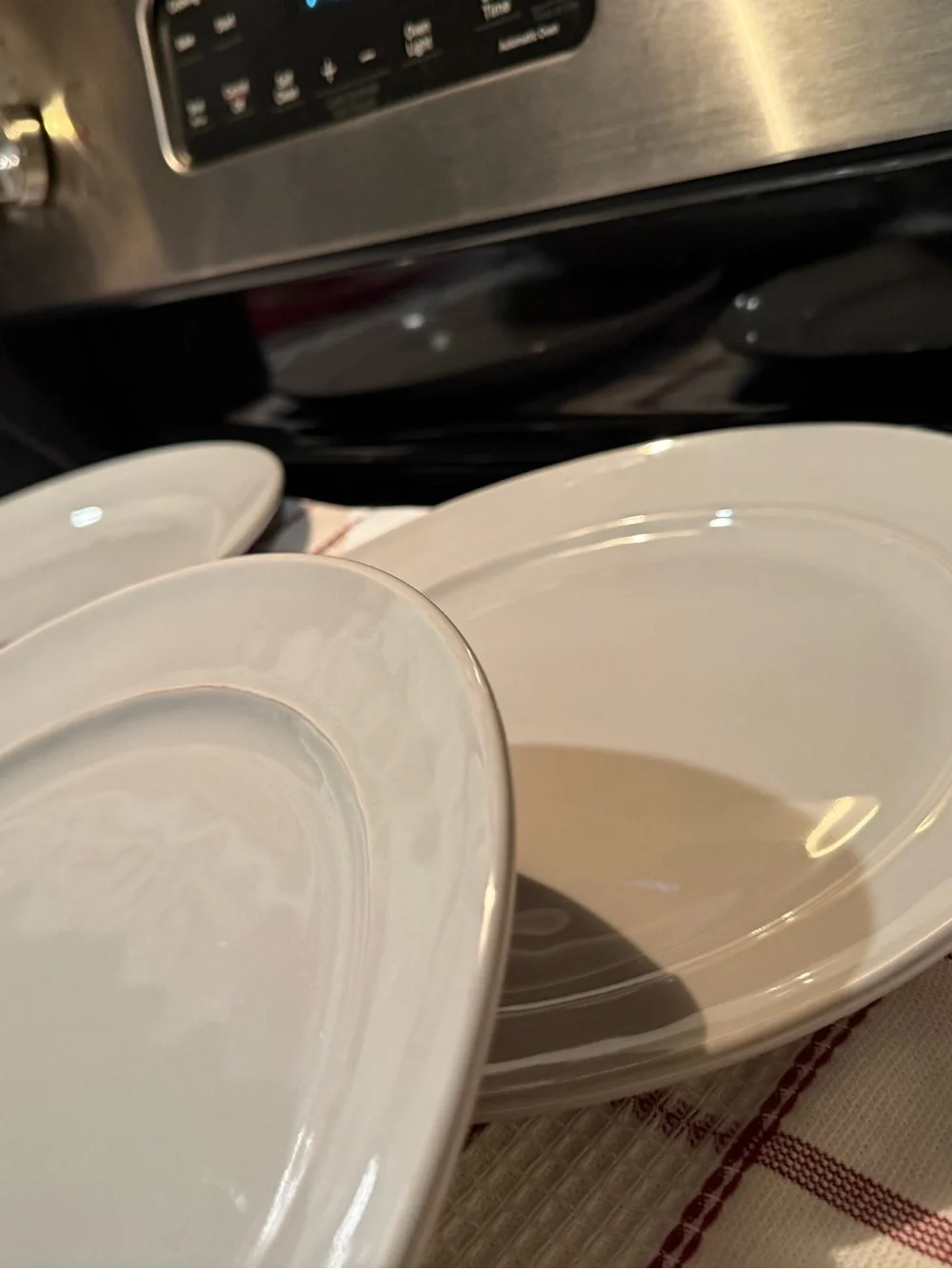 LG Pottery Barn Handcrafted Stoneware Cambria Dinner Plates, Gray, S/4